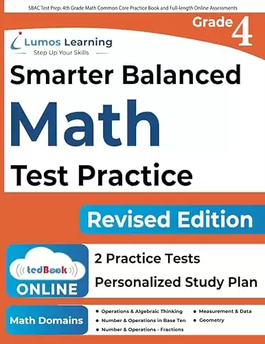 SBAC Test Prep: 4th Grade Math Common Core Practice Book